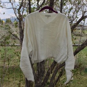 White cropped sweater.